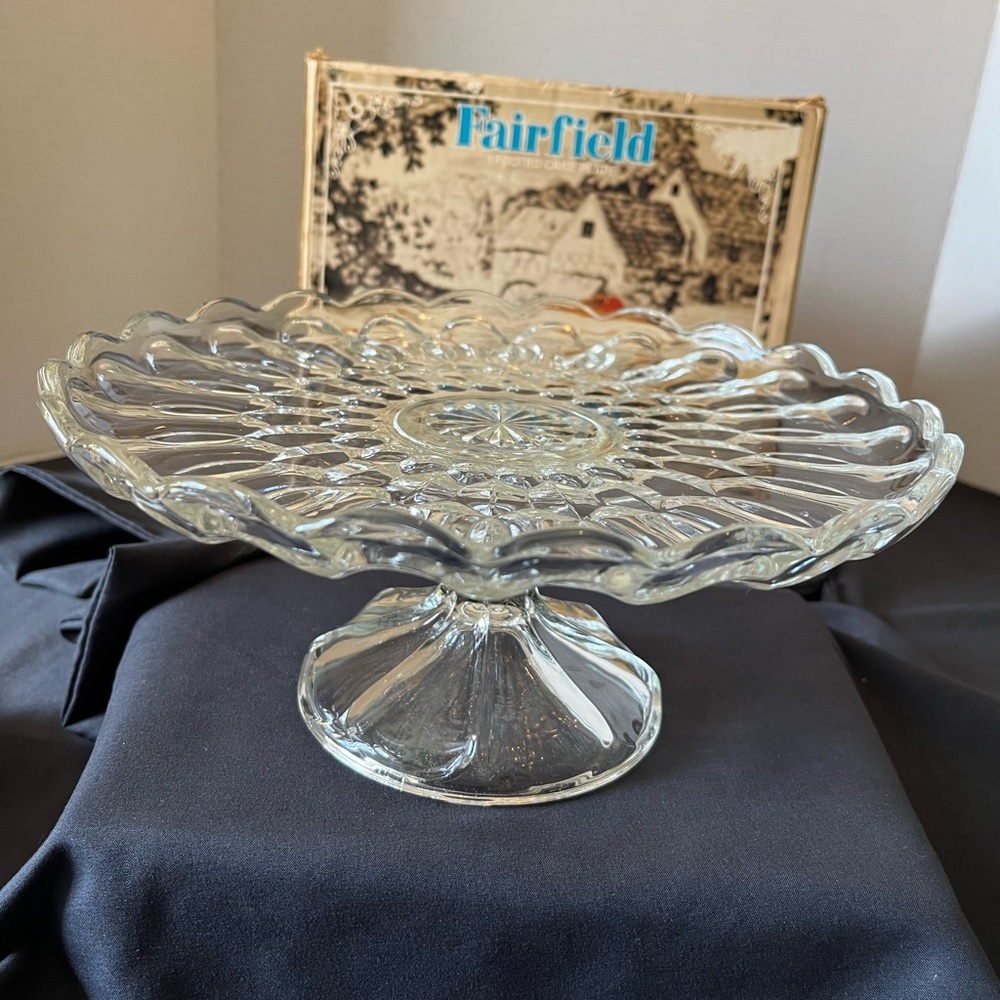 Vintage Fairfield Glass Cake Stand